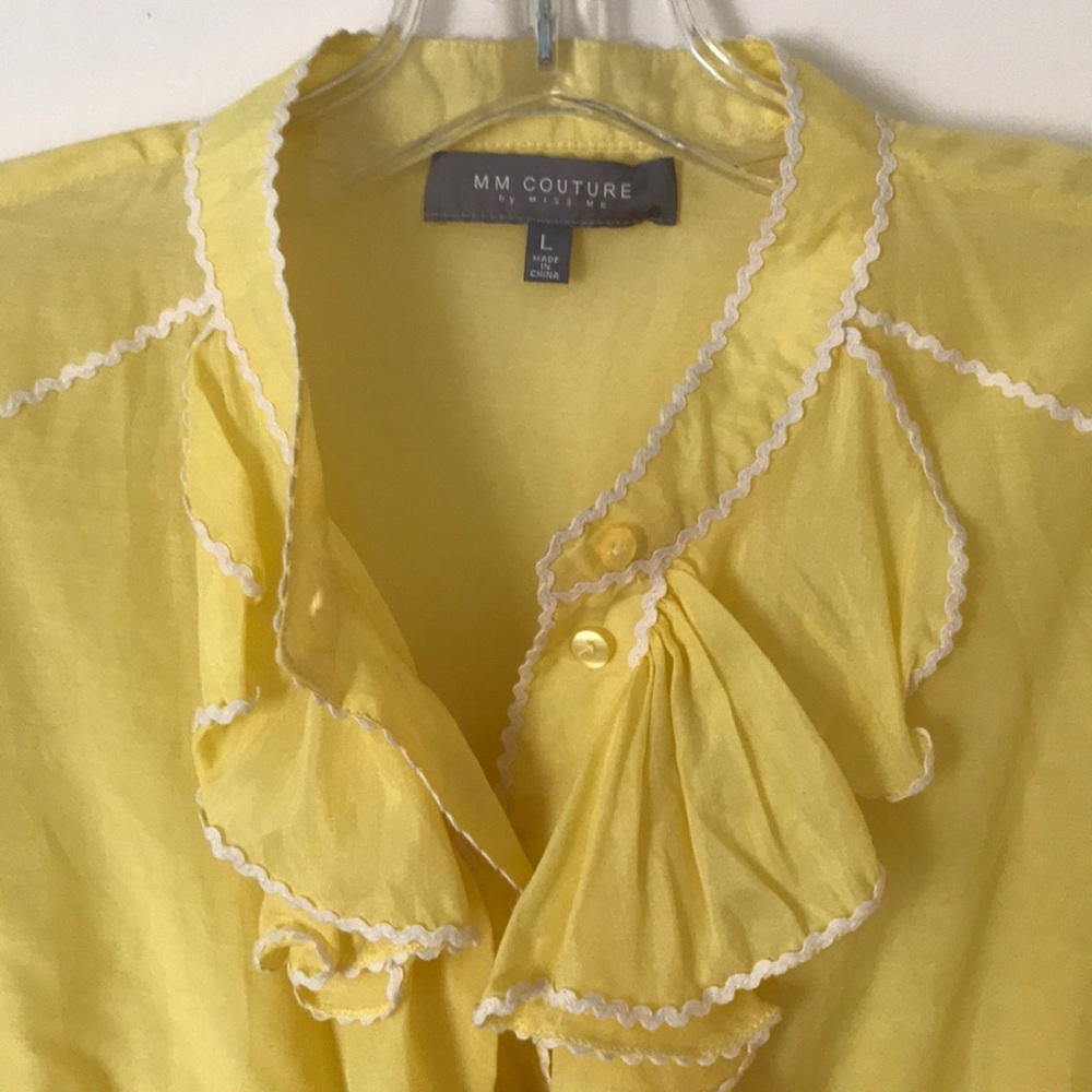 Yellow Ruffled & Rickrack-ed Top - Picture 2 of 5